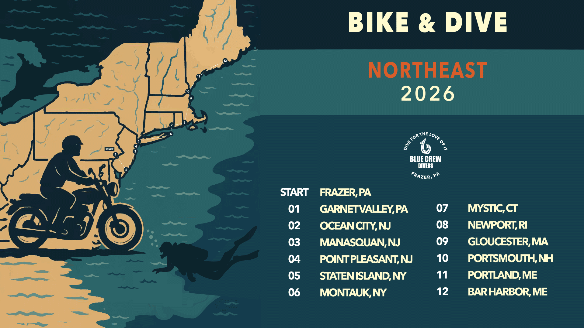 Blue Crew Divers Bike & Dive Northeast 2026 Blue Crew Divers Bike & Dive Northeast 2026